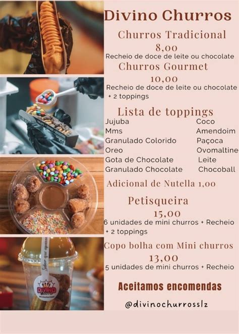 Menu Em Divino Churros Restaurante S O Lu S