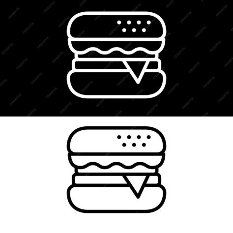 Icono de comida rápida en blanco y negro | Vector Premium