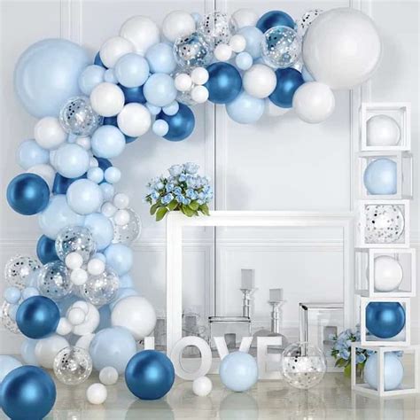 Blue And White Balloon Arch