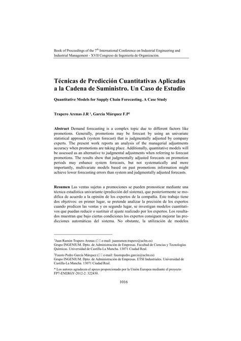 PDF Técnicas de Predicción Cuantitativas Aplicadas a la cnicas de