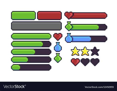 Pixel Art Interface Royalty Free Vector Image VectorStock