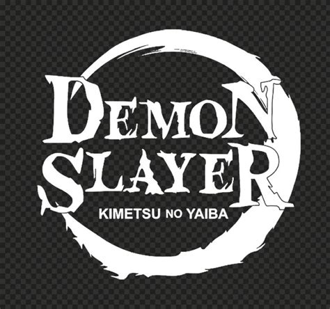 Demon Slayer Kimetsu No Yaiba White Logo Image PNG | Logo outline, Logo ...