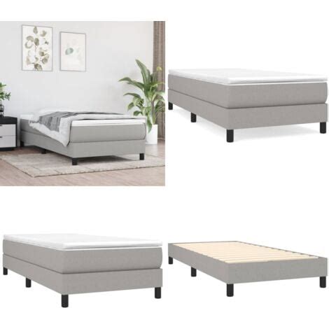 Sommier à lattes de lit avec matelas Gris clair 80x200 cm Tissu lit à