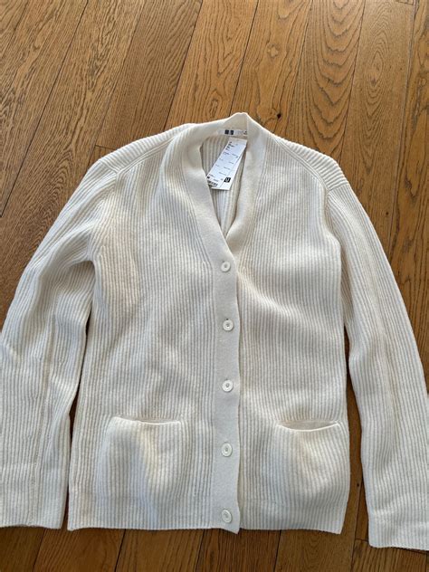 Ubrukt Ny Nydelig Offwhite Lang Cardigan Fra Uniqlo Str M Ull