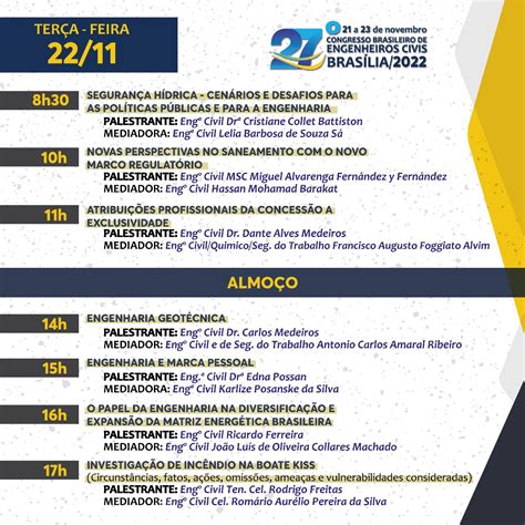 Participe do 27º Congresso Brasileiro de Engenheiros Civis CBENC