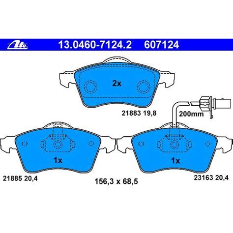 ATE 4 BREMSSCHEIBEN BELÄGE VORNE HINTEN VW T4 PR Nr 1LU ab Fgst 70