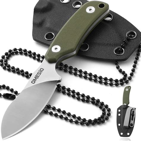 Amazon.com : Omesio Neck Knife, Full Tang EDC Knife Necklace for Men, 5