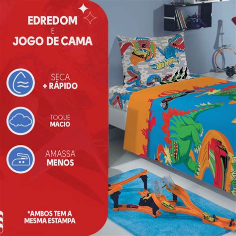 Kit Infantil Edredom Jogo De Cama Pe As Hot Wheels Em Promo O Ofertas Na Americanas