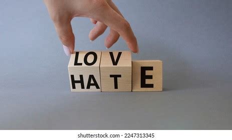 Love Vs Hate Symbol Businessman Hand Stock Photo 2247313345 | Shutterstock