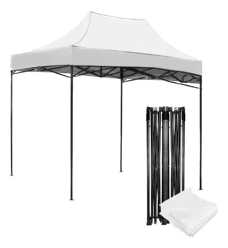 Carpa Toldo 3x2 Reforzado Plegable Impermeable Jardin Color Blanco