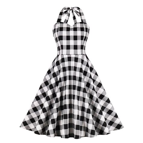 Ibtom Castle Women S Vintage Polka Dot Audrey Dress S Halter Retro