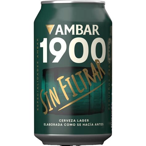 Cerveza Rubia Sin Filtrar Tipo Lager Lata 33 Cl AMBAR 1900