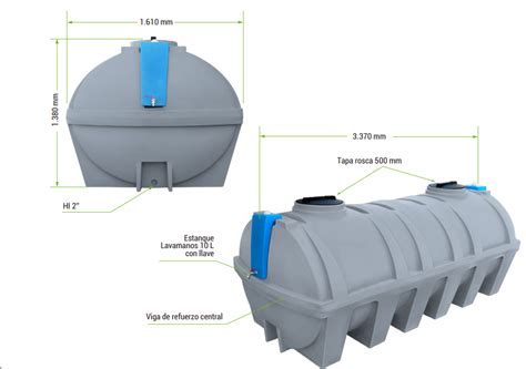 ESTANQUE HORIZONTAL ALJIBE 5000 LITROS Purificatec SPA Expertos En