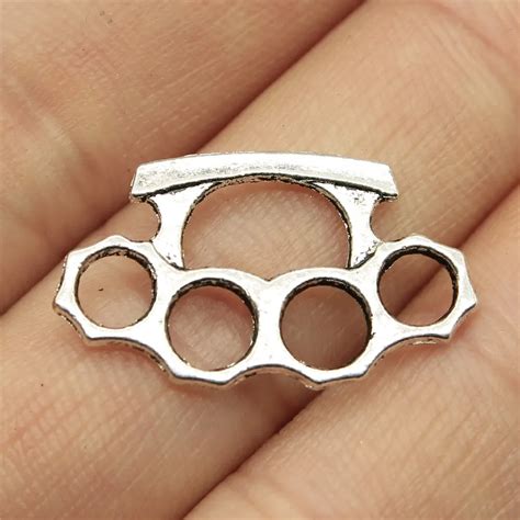 20 St Cke Charms Knuckles 0 9x0 6 Zoll 24x14mm Antike Silber Farbe Anh