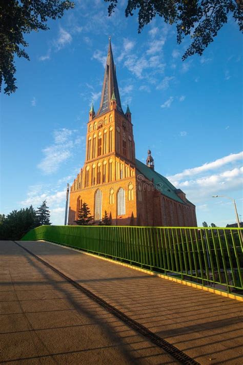 Szczecin. Cathedral of St. James at Sunset. Stock Image - Image of square, evening: 224719827