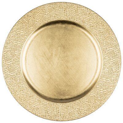 Acrylic Charger Plates Round Gold Pebble Edge Rim Set Of 4 Buy Bulk