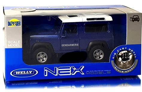 LAND ROVER DEFENDER GENDARMERIE Model Welly METALOWY 1 34 ERLI Pl