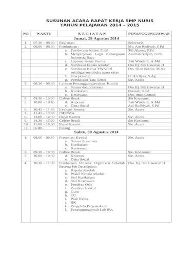 Detail Contoh Susunan Acara Rapat Kerja Koleksi Nomer 33