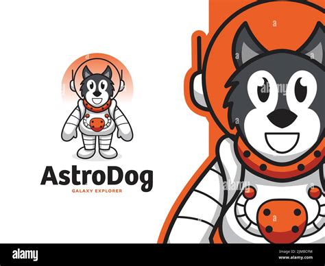 An astronaut dog character and a mascot logo for sports teams ...