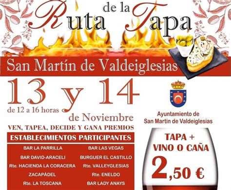 XIV Ruta de la Tapa los días 13 y 14 de noviembre Radio Madrid Sierra