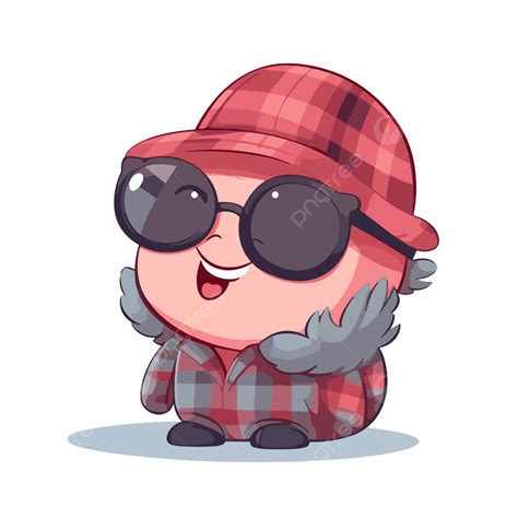 Flannel Day Vector, Sticker Clipart Cartoon Little Guy In A Snowsuit In ...