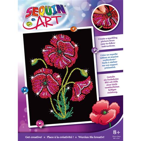 Paillettenshop De Sequin Art Junior Paillettenbild Mohn