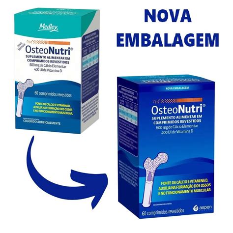 Melhor Suplemento Para Osteopenia - Suplemento Alimentar Osteonutri 600mg + 400UI 60 Comprimidos ...