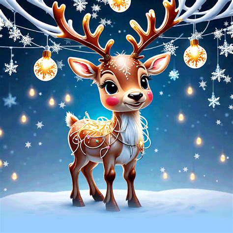 Animated: Adorable Baby Reindeer Christmas Lights Email Background ...