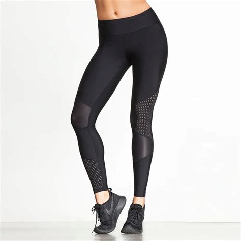 Sexy Hips Black High Waist Women Yoga Pants Fitness Leggings Patchwork