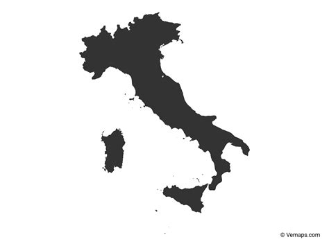 Black Map Of Italy Free Vector Maps