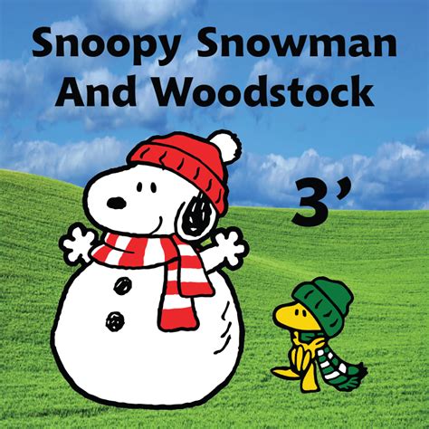 Snoopy Snowman and Woodstock 3ft - StoneyKins Yard Art Patterns