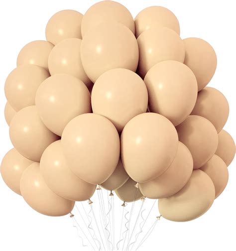 Amazon RUBFAC Pcs Nude Balloons Inches Latex Beige Matte Retro Apricot For Birthday