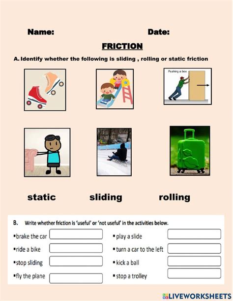 Types Of Friction Worksheet