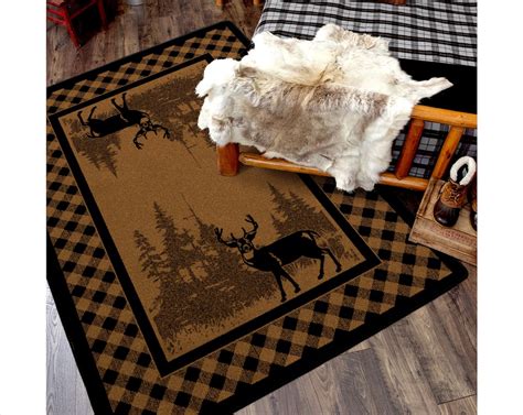 Brown Whitetail Deer Rug, Brown Deer Rug, Deer Area Rug, Whitetail Rug ...