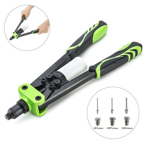 Заклепочник усиленный двуручный 3.2-4.8 мм с бачком для отходов ...