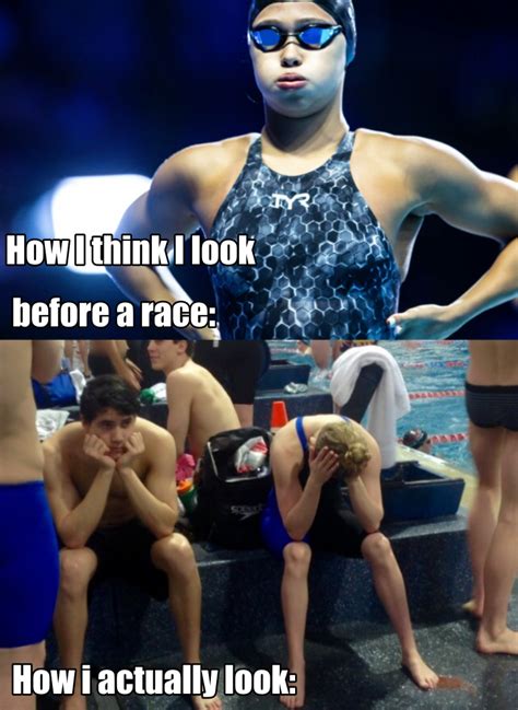 two pictures of people in swim suits and one has their hands on his ...