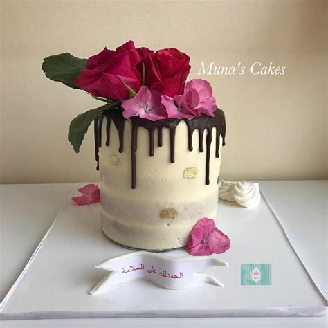 Chocolate Drip Naked Cake Decorated Cake By Muna S CakesDecor