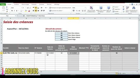 Application Pour La Gestion Des Relances Clients En Excel Avec Les