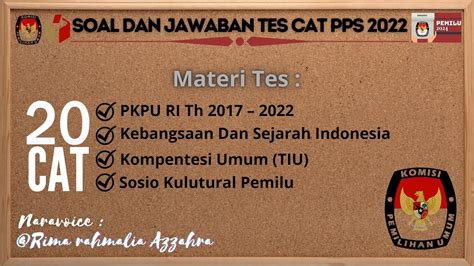 Soal Dan Jawaban Tes Cat Pps Pemilu Terbaru Youtube