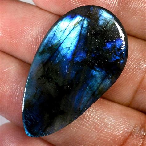 Karat Nat Rlich Labradorite Blau Flashy X Mm Cabochon