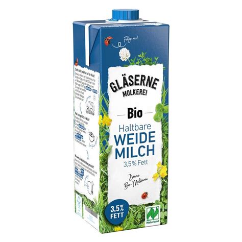 Gläserne Molkerei GM H Milch 3 8 Fett Bio 1l x 12 12er Pack VP