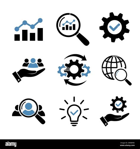 Business Icon Set Financial Service And Teamwork Stock Vector Image