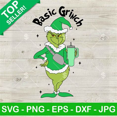 Basic Grinch Stanley Tumbler And Bag SVG Santa Grinch Christmas SVG