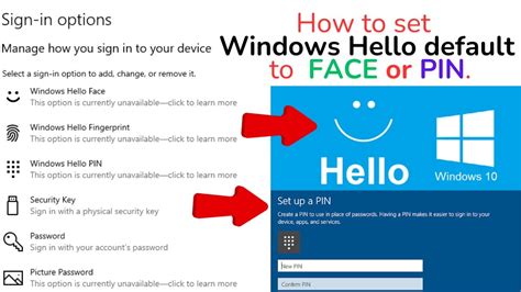 quick guide  set  windows   facial recognition  pin login
