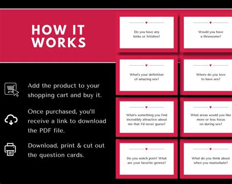 Hot Spicy Question Cards Printable Seductive Couples Questions Dirty Talk Sex Games