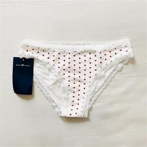 Brandy Melville John Galt Lace Red Heart Bow Panties X Brandy