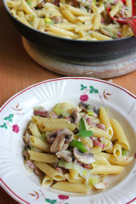Pasta Met Champignons En Spekjes En Room