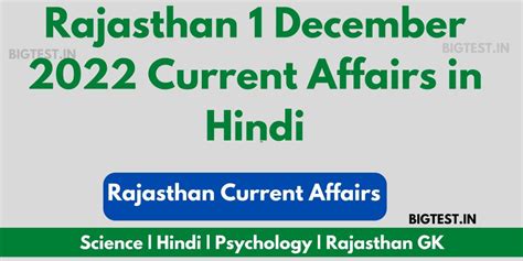 Rajasthan December Current Affairs In Hindi Rajasthangyan In