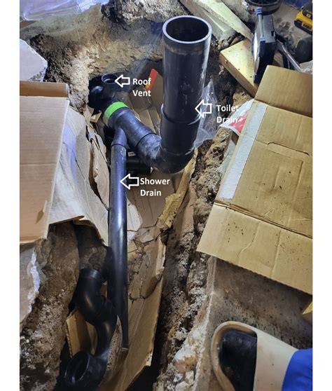 Need Help Correcting My Underground Drain Pipes For Toilet N Shower 1st Pic Is The Initial