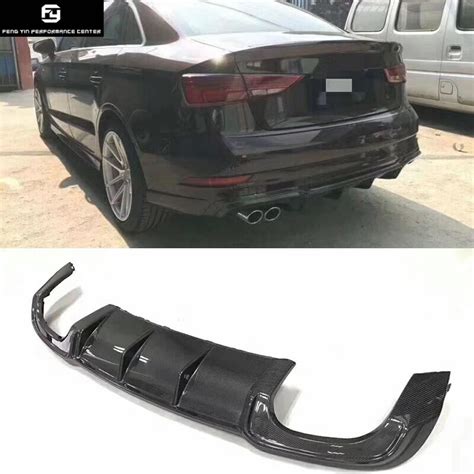 A3 S3 style Carbon Fiber rear bumper lip diffuser for Audi A3 rear bumper 16 17-in Bumpers from ...